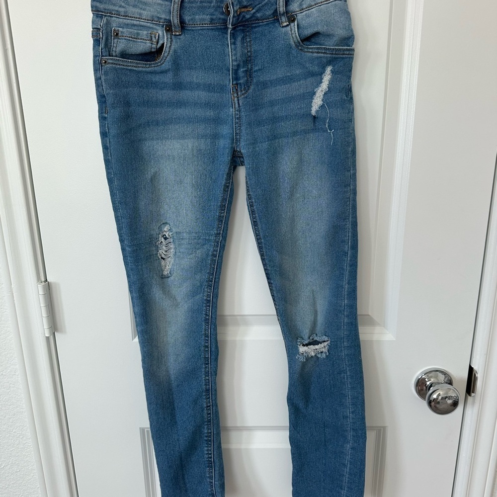 Girls Zoe Skinny Lucky Brand Light Blue Distressed Skinny Jeans